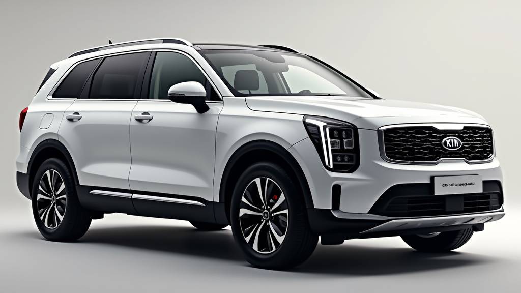 Kia Sorento hybride rechargeable 7 places en stationnement