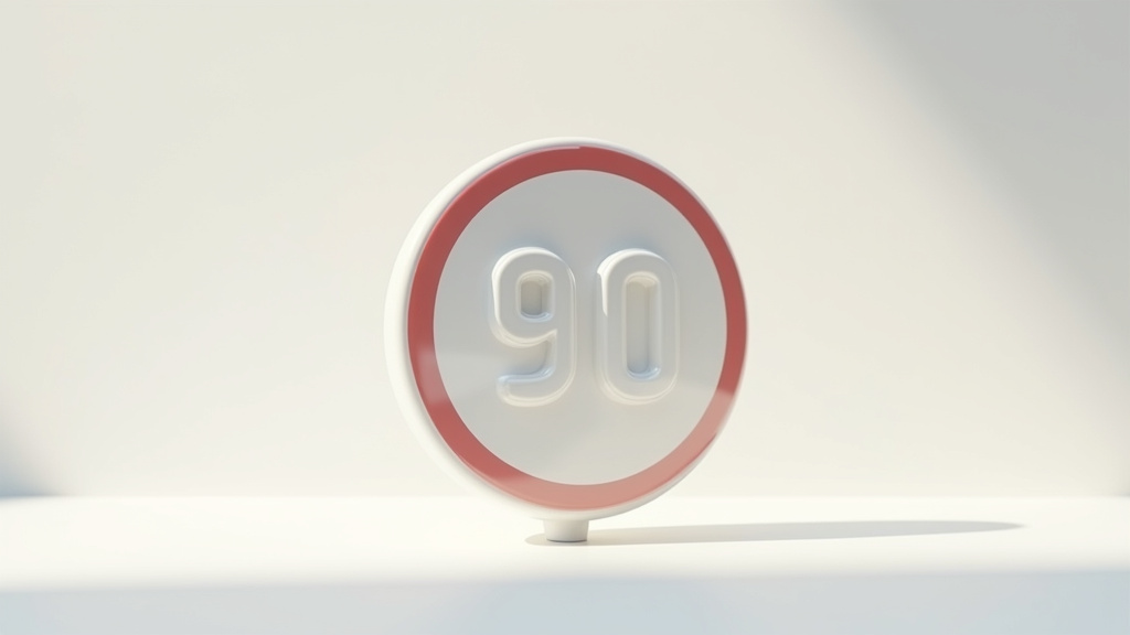 Panneau de limitation de vitesse à 90 km/h sur une route départementale en France