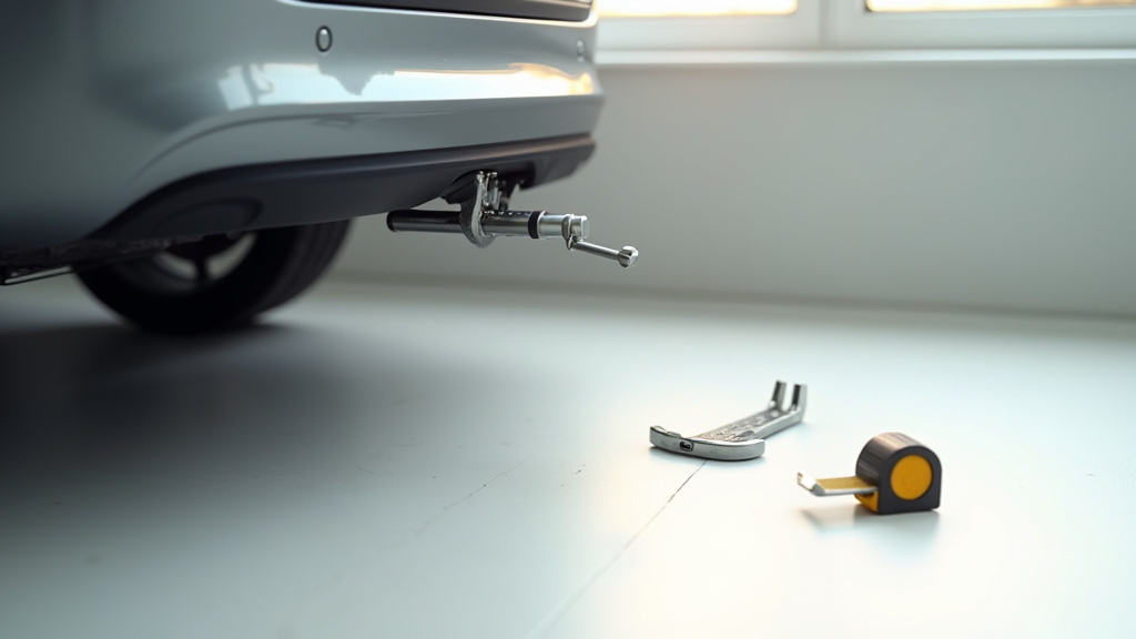 Technicien Feu Vert effectuant un diagnostic sur un véhicule équipé d'un attelage