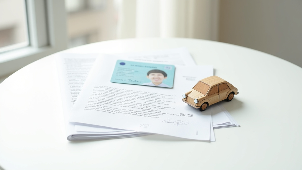 Personne tenant un permis de conduire français et une traduction anglaise à l'étranger