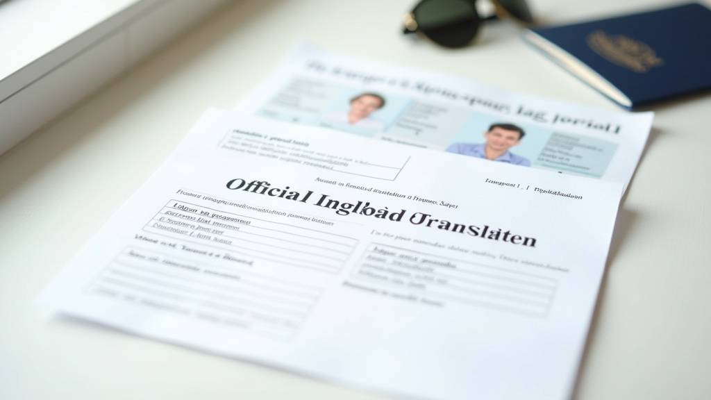 Permis de conduire français et sa traduction anglaise posés sur une carte du monde