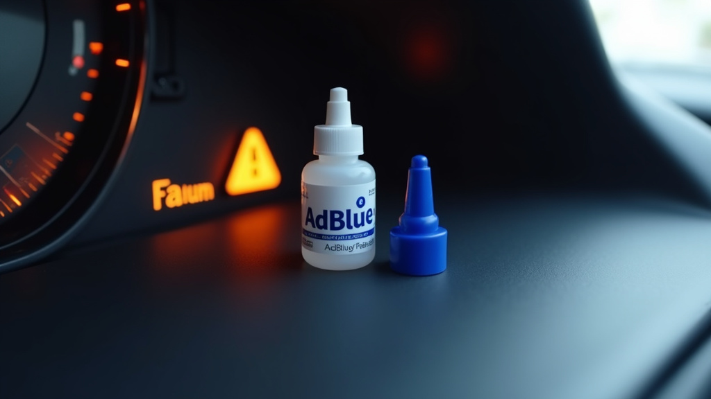 Voyant AdBlue allumé sur un tableau de bord de voiture